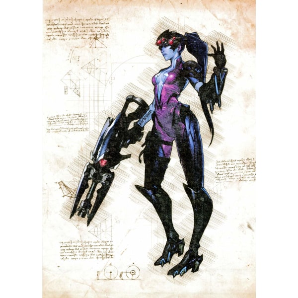 A3 Print - Overwatch artwork - Widowmaker Multicolor