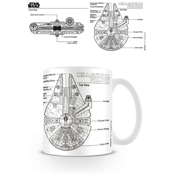 Star Wars - Millennium Falcon Sketch - Mugg Multicolor