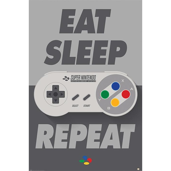 Nintendo - Eat Sleep SNES Repeat multifärg