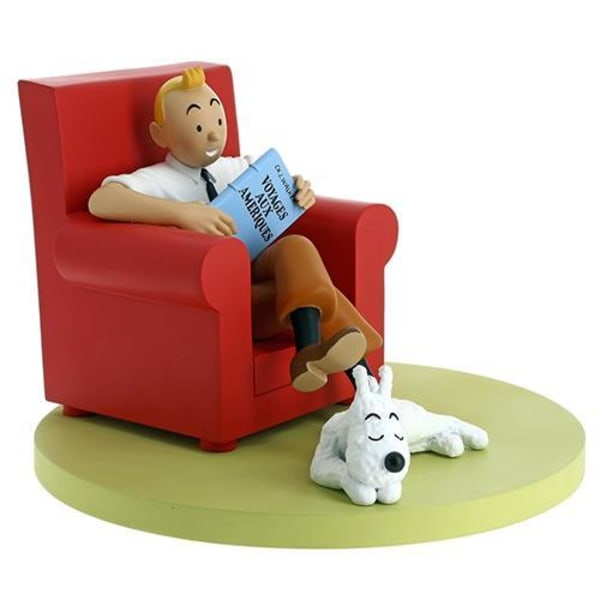 Tintin och Milou i röd stol - Resin multifärg