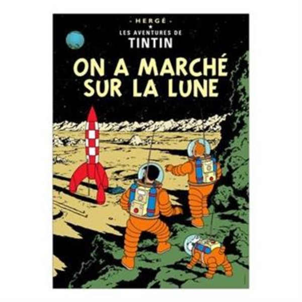 Poster -Tintin On a marché sur la lune -Månen tur och retur del2 Multicolor