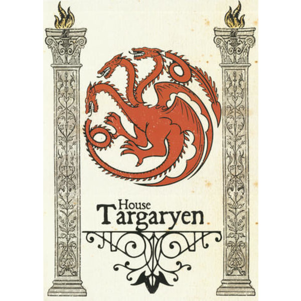 A3 Print - Game Of Thrones - House Targaryen Multicolor