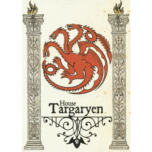 A3 Print - Game Of Thrones - Hus Targaryen Multicolor