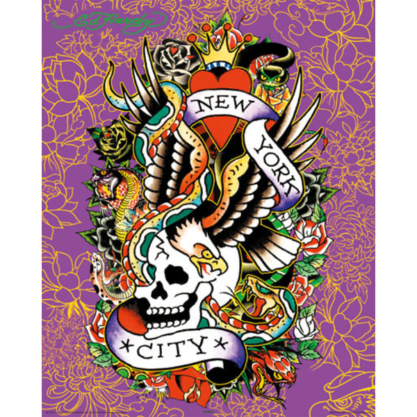 Ed Hardy Poster New York city Multicolor