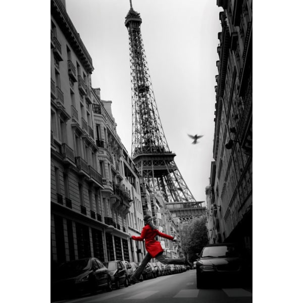 Pariisin Eiffel-torni - punainen takki Multicolor