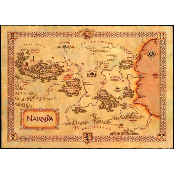 A3-print - Narnia-kort Multicolor