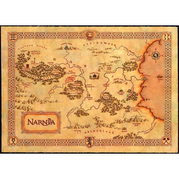 A3 Print - Narnia Map multifärg