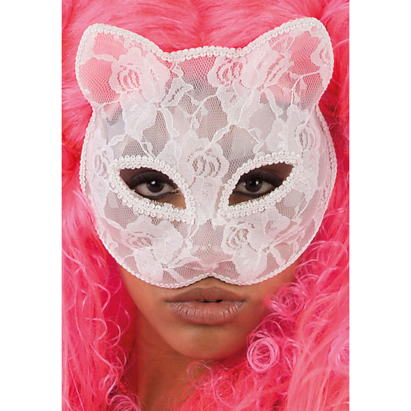 Ansiktsmask - Wite cat lace mask multifärg