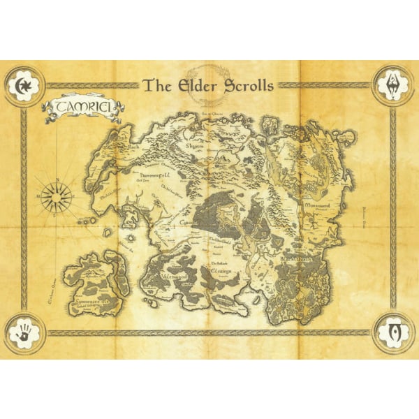 A3 Print - The Elder Scrolls - Tamrielin kartta Multicolor