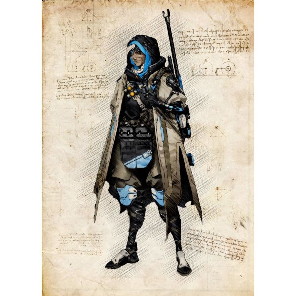 A3 Print - Overwatch artwork - Ana Multicolor