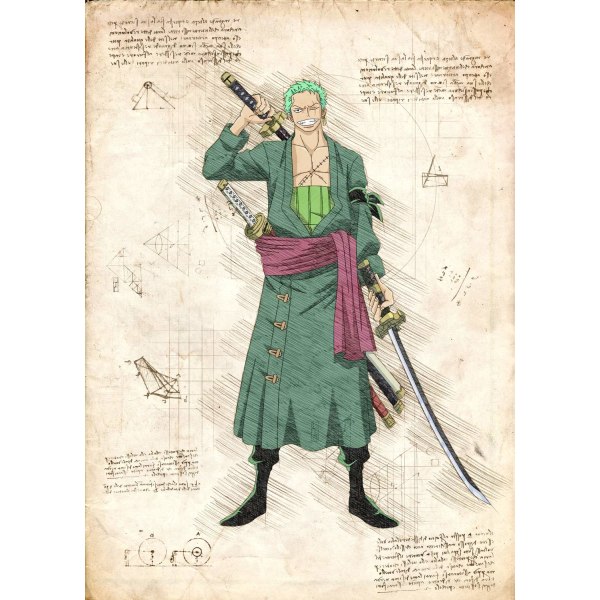 A3 Print - One Piece - Zoro Swords Multicolor