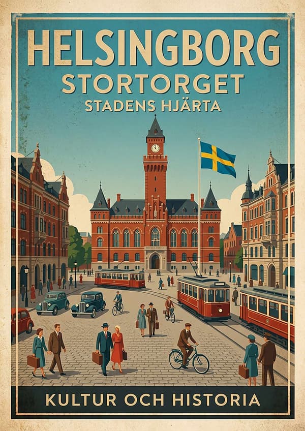 A3 Print - Stortorget i Helsingborg – stadens hjärta multifärg