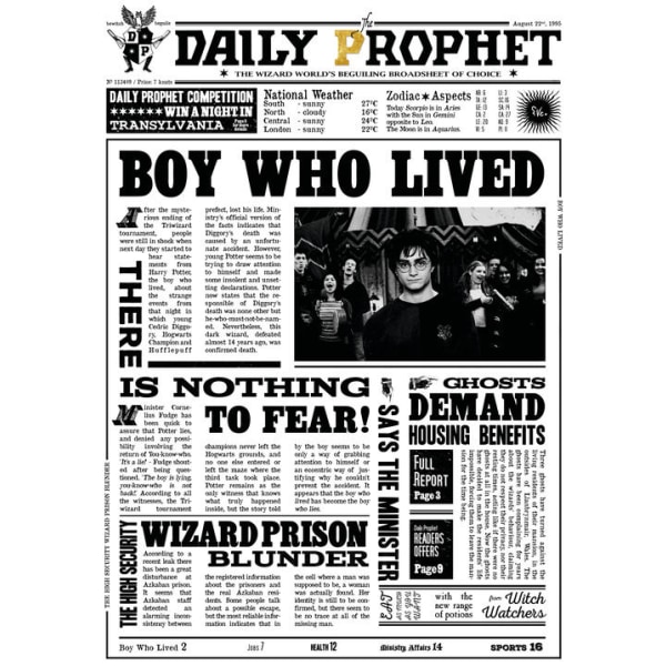 A3 Print - Harry Potter - Päivittäinen profeetta - Poika, joka eli Multicolor