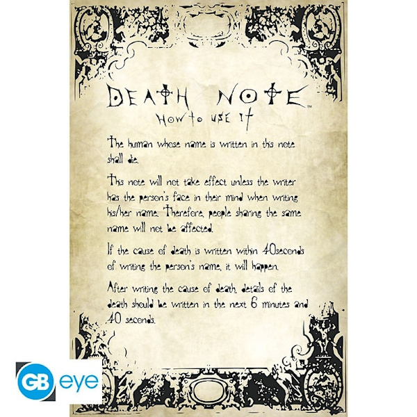 Poster - Death Note – Rules Multicolor
