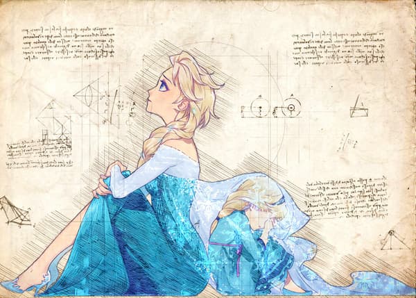 A3 Print - Disney - Frost Elsa 2 multifärg