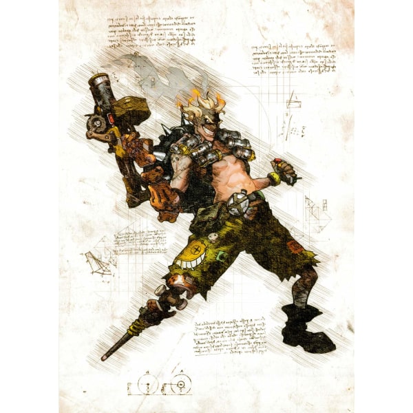 A3 Print - Overwatch artwork - Junkrat Multicolor