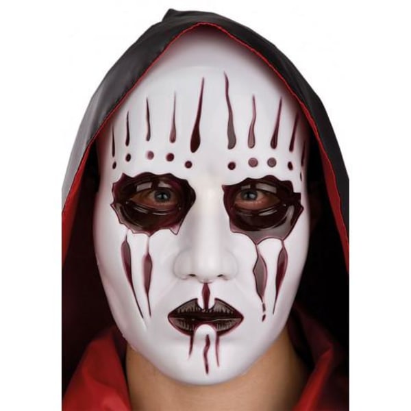 Ansiktsmask - Vit mask med Svarta detaljer i hård PVC Vit