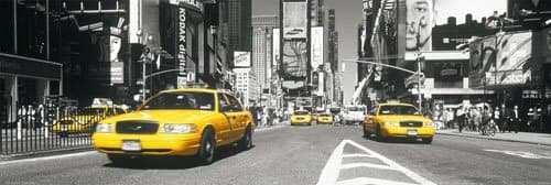 New York - Yellow Cab - Stor poster multifärg
