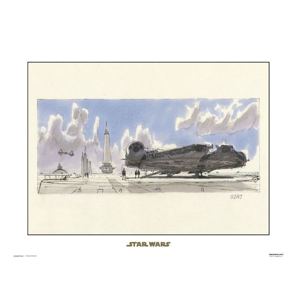 STAR WARS - CONCEPT ART - MILLENNIUM FALCON - Art Print multifärg