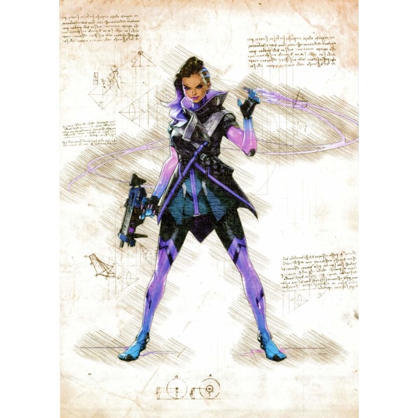 A3 Print - Overwatch artwork - Sombra multifärg