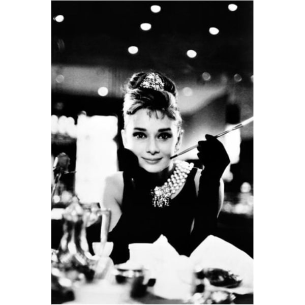 Audrey Hepburn - Breakfast at Tiffanys, Svart vitl multifärg