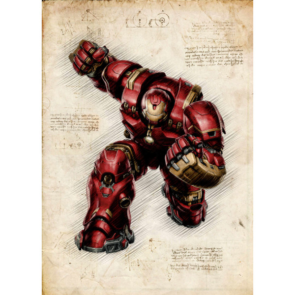A3 Print - Ironman Hulkbuster multifärg