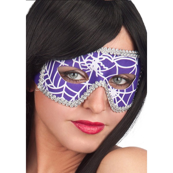Ansiktsmask - Mask in Purple Spiderweb Fabric multifärg