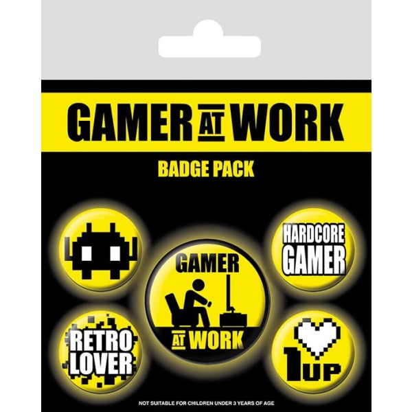 Badgepakke - Gamer At Work (samlerobjekter) Multicolor