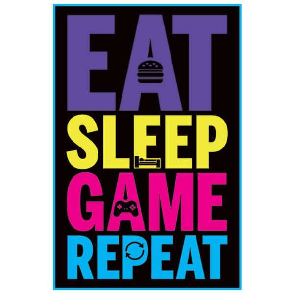 Eat, Sleep, Game, Repeat (Gaming) multifärg