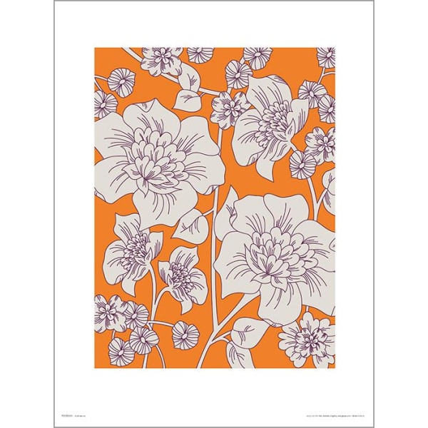 Exklusivt Art Print - Flowes Orange - Blommor i orange Multicolor