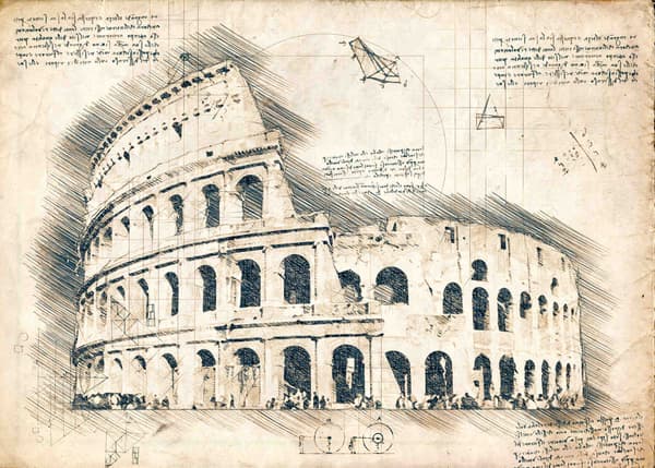A3 Print - Colosseum multifärg