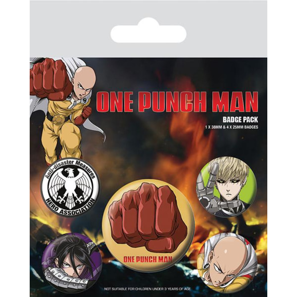 Badge Pack - One Punch Man (Destructive) multifärg