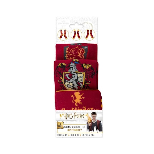 Harry Potter - Strumpor - Gryffindor 3-Pack multifärg one size