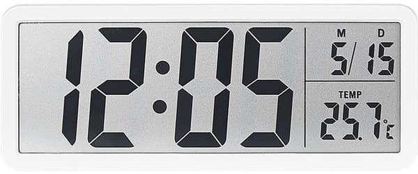 Batteridriven digital väggklocka stora siffror temperaturdisplay 12/24H vit