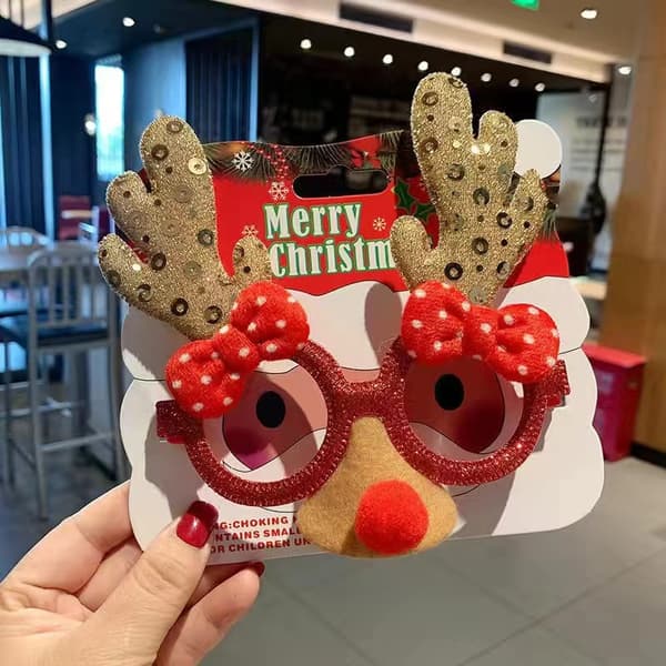 Julglasögonbågar Festlig Tomtestil Kostymtillbehör