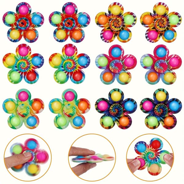 Färgglada Fidget Spinner Leksaker 2/4/6 st Sensorisk Stresslindrande Snurrande för Barn Klassrumspresent 2pcs