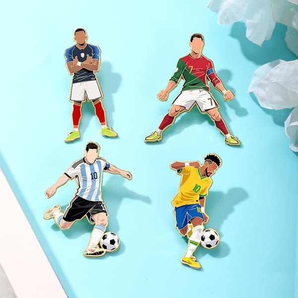 Fodboldstjerne Metal Pin Badge, Zinklegering Broche til Tasker og Tøj, 8 Spillerdesigns Beckham