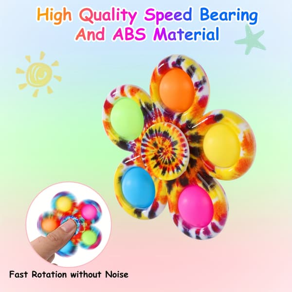 Fargerike Fidget Spinner Leker 2/4/6 stk Sensorisk Stresslindrende Spinning for Barn Klasseromsgave 2pcs