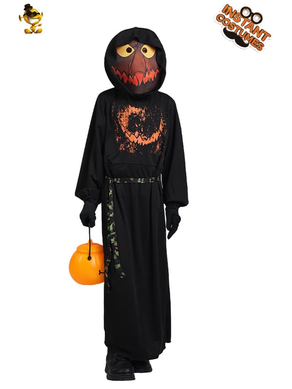Halloween Festkostume: Børne Græskar & Spøgelses Kappe/Slør – Direkte Kilde til Sceneoptrædener 140-152cm