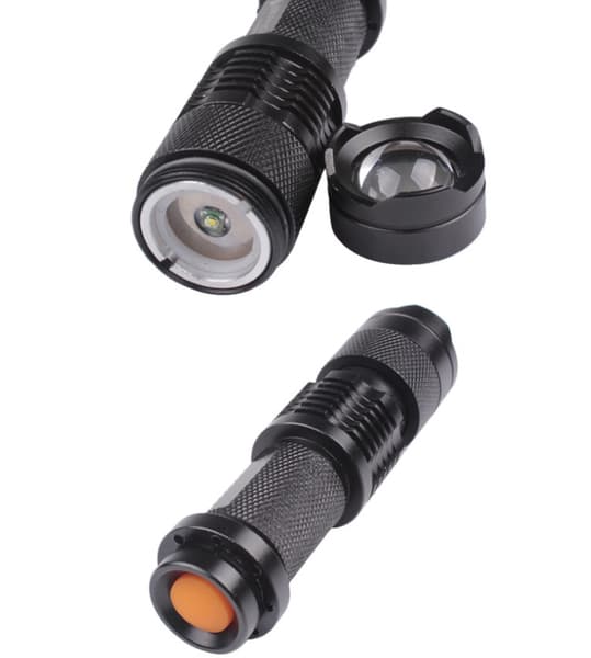 MINI CREE Q5 taskulamppu 2000 lumenia VEDENPITÄVÄ Musta