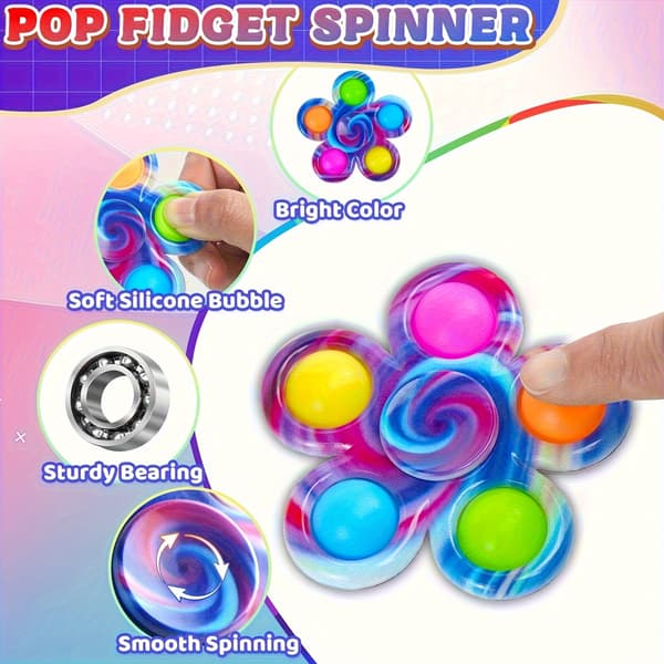 Färgglada Fidget Spinner Leksaker 2/4/6 st Sensorisk Stresslindrande Snurrande för Barn Klassrumspresent 2pcs