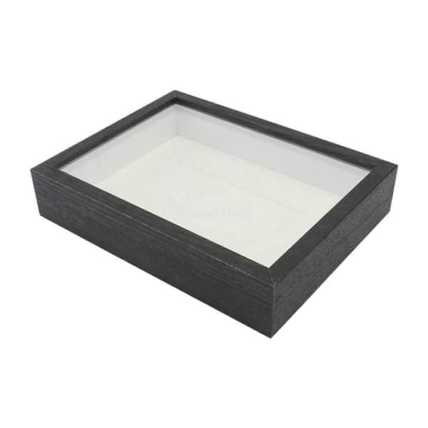 Trä Skuggbox Ram Djup Skuggbox 21,9cmx27cm Displayfodral Minnesdisplay Black