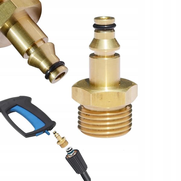 Adapter M22 til lynkobling til højtryksslange - Messing | 14 mm | Kompatibel med Nilfisk, Stihl