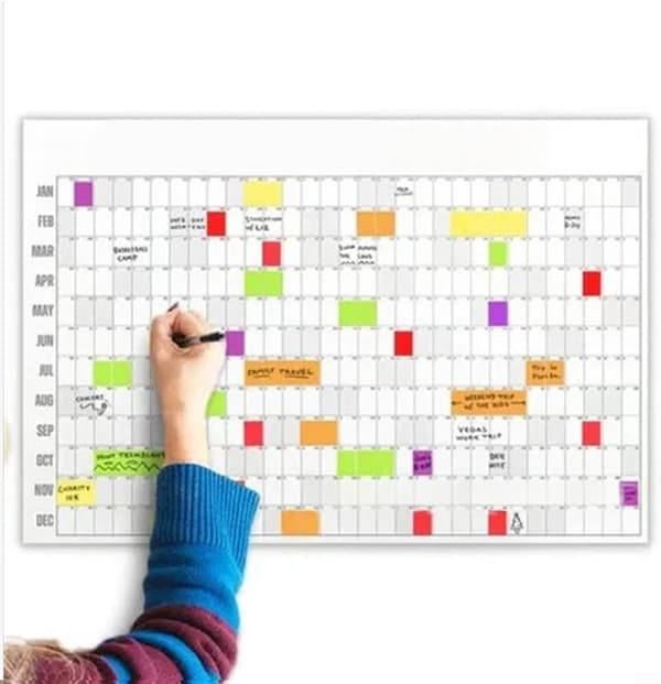 Sletbar vægkalender 2026 Stor årsplanlægger Pink