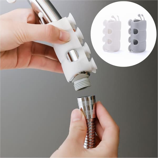 Silicone Shower Holder with Suction Cup, Punch-Free Shower Bracket for Standard Shower Head - Adjustable Height - No Drilling Required