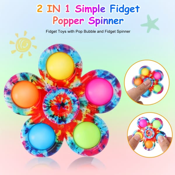 Fargerike Fidget Spinner Leker 2/4/6 stk Sensorisk Stresslindrende Spinning for Barn Klasseromsgave 2pcs