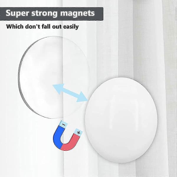 Runde magnetiske badeforhængsvægte 10 stk.