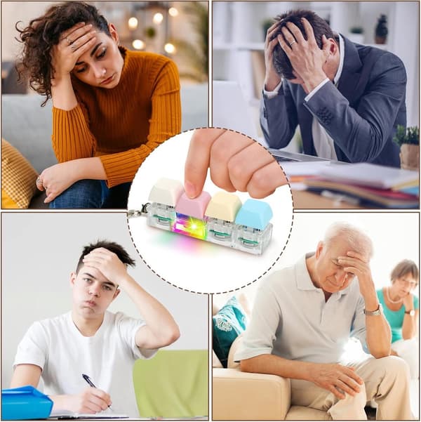 Nyckelring, Stressavlastande Fidget Toy Push Bubble Sensorisk Nyckelring, Macaronfärg