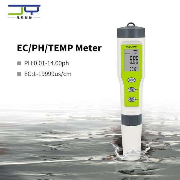 Digitalt pH-meter Stor Vanntett Penn Vannkvalitetstester 4 I 1