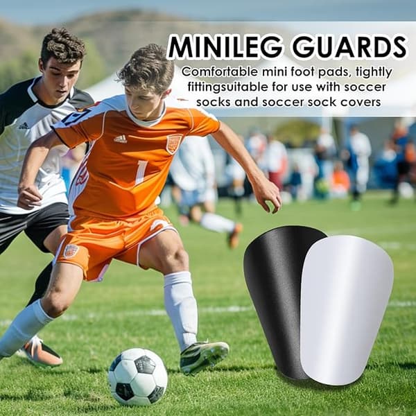 Mini Benskinner til Fodbold, Mørkegrå Ekstra Mini Fodbold Benskinner til Unge og Voksne 8 x 5 cm